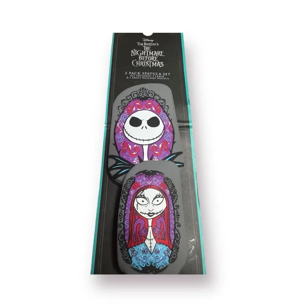 Nightmare Before Christmas Halloween Jack/Sally Silicone Spatula 2 Pack Set NWT‎